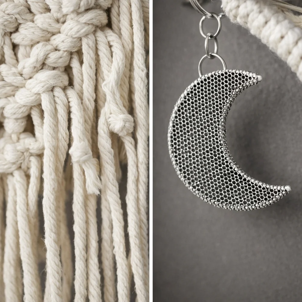Macrame Moon Dreamcatcher Wall Hanging Boho Bedroom Nursery Decor 38